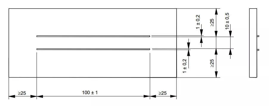 試件表面的平行電極