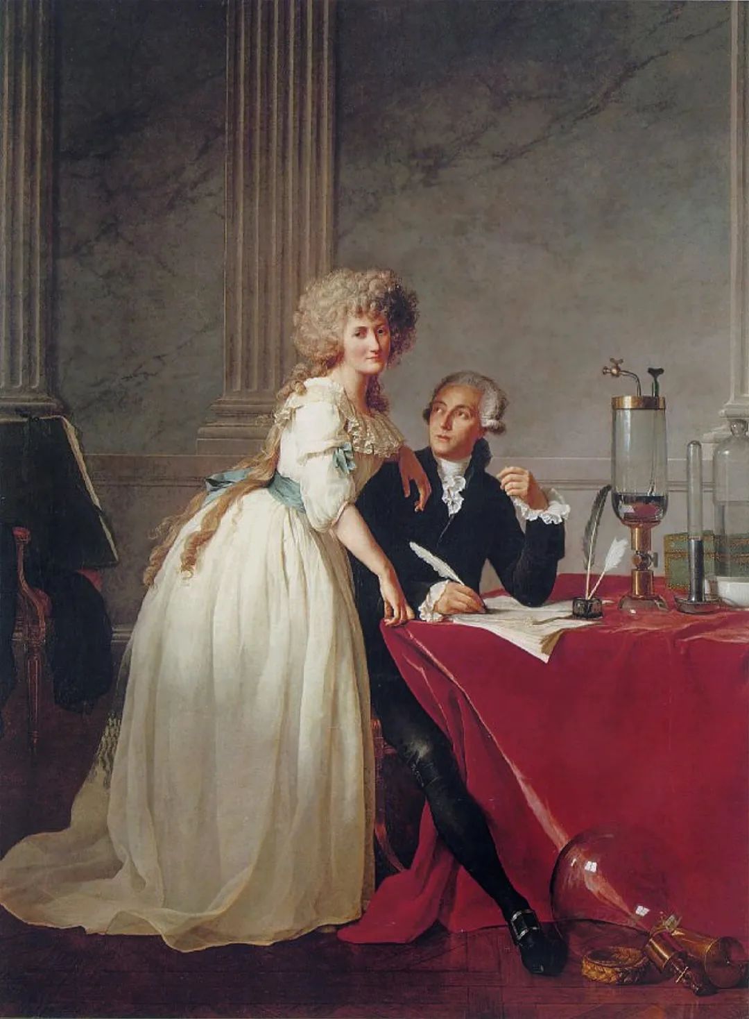 作者:雅克-路易·大衛 - Jacques-Louis David;作品名稱:拉瓦錫夫婦 - portrait of antoine laurent and marie-anne lavoisier;作品尺寸:195cmx256cm;作品年代:1788